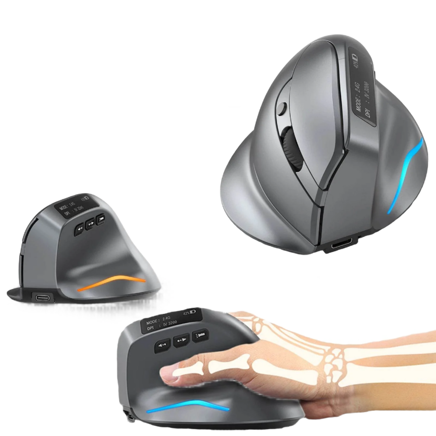 F-26C Vertical Ergonomic Wireless Mouse - 3200DPI