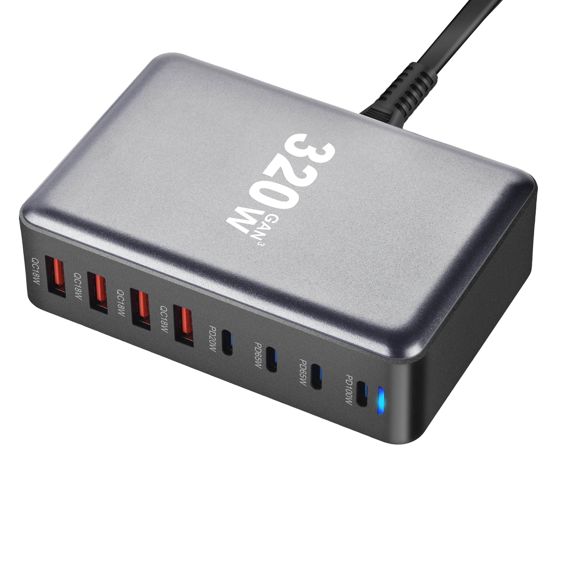 Încărcător GaN 320W USB C Rapid cu 8 Porturi - Venduqo