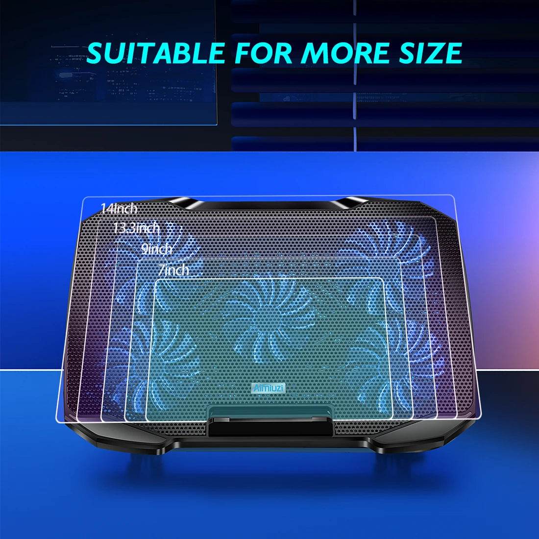 Răcitor Laptop COOLCOLD cu 5 Ventilatoare și Suport pentru Telefon - Venduqo