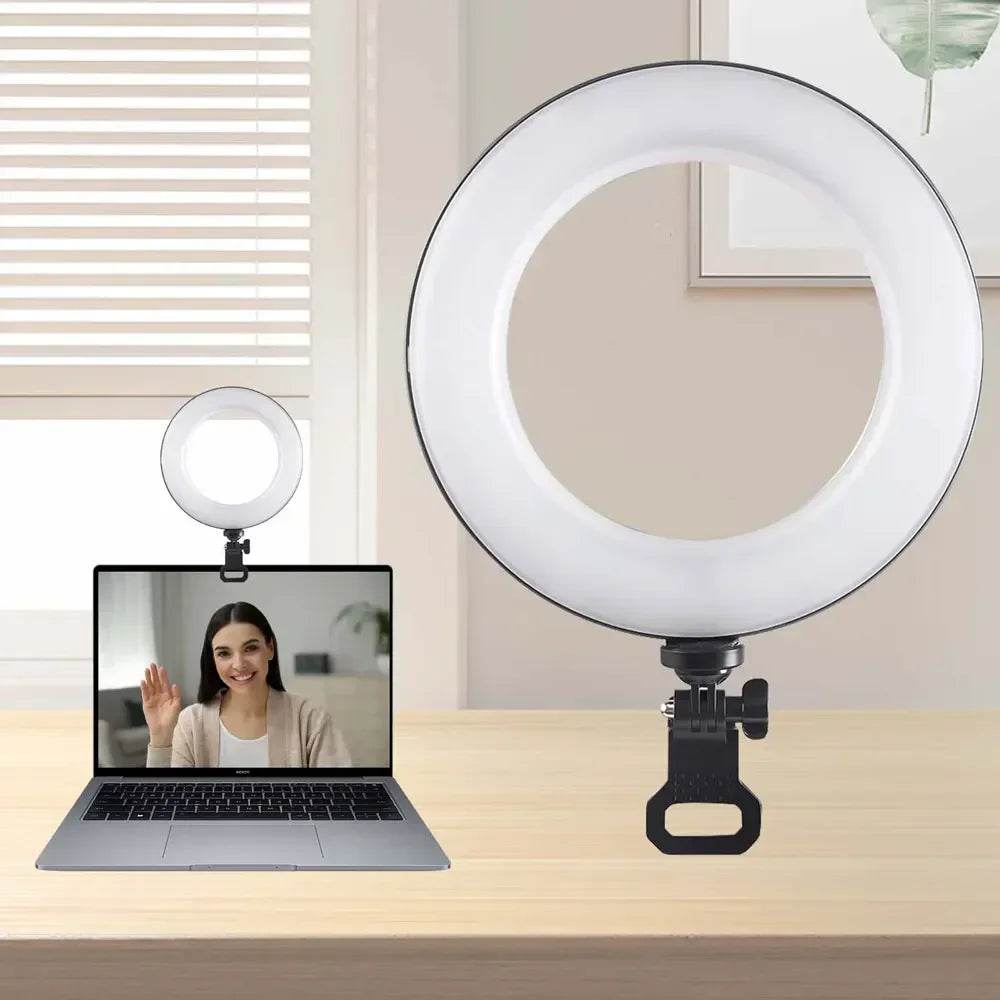 ZOMEI 6/8in LED Ring Light - Clip-On pentru Conferințe Video și Streaming Live - Venduqo