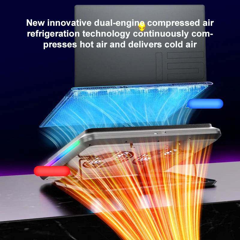 Răcitor Laptop Ergonomic D17 cu 2 Ventilatoare RGB - Venduqo