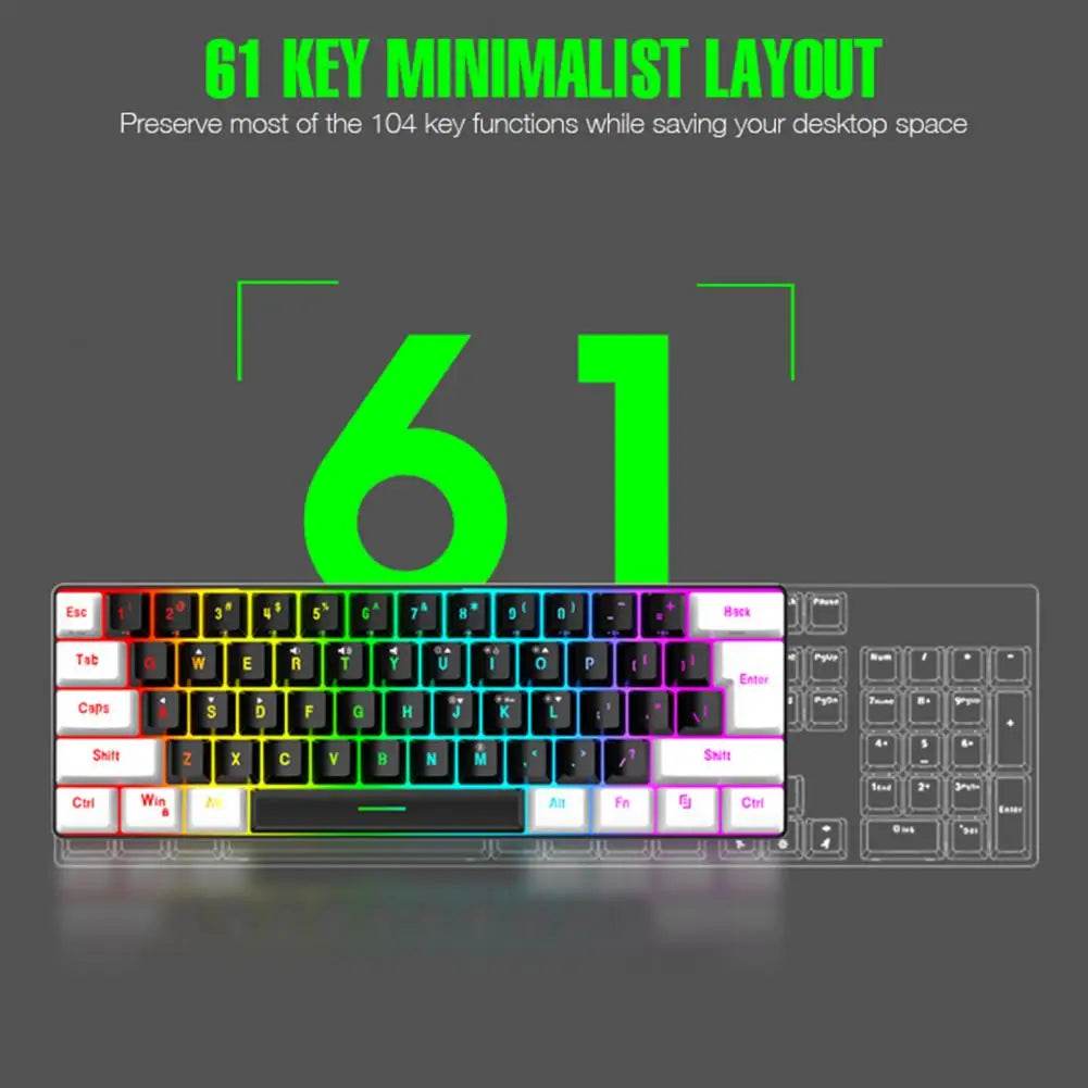 Tastatură Mecanică de Gaming 61 Taste cu Iluminare RGB - Venduqo