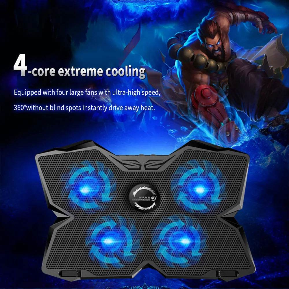 TISHRIC Laptop Cooler Stand cu 4 Ventilatoare pentru Laptop - Venduqo