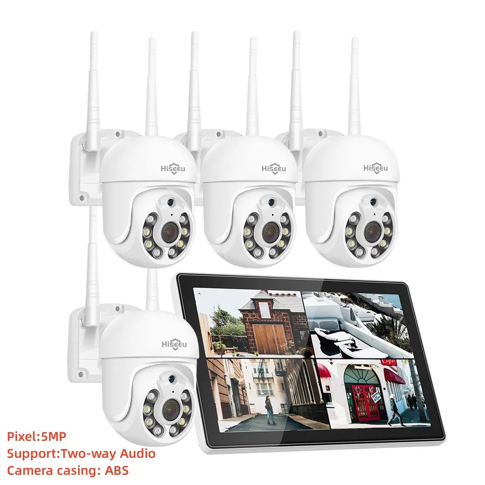 Hiseeu 10CH Wireless Security Camera System with 10.1" Monitor