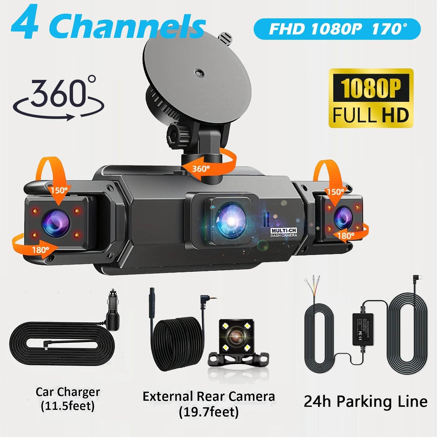 Camera Auto 4 Canale cu Înregistrare Vocală 1080P - Venduqo