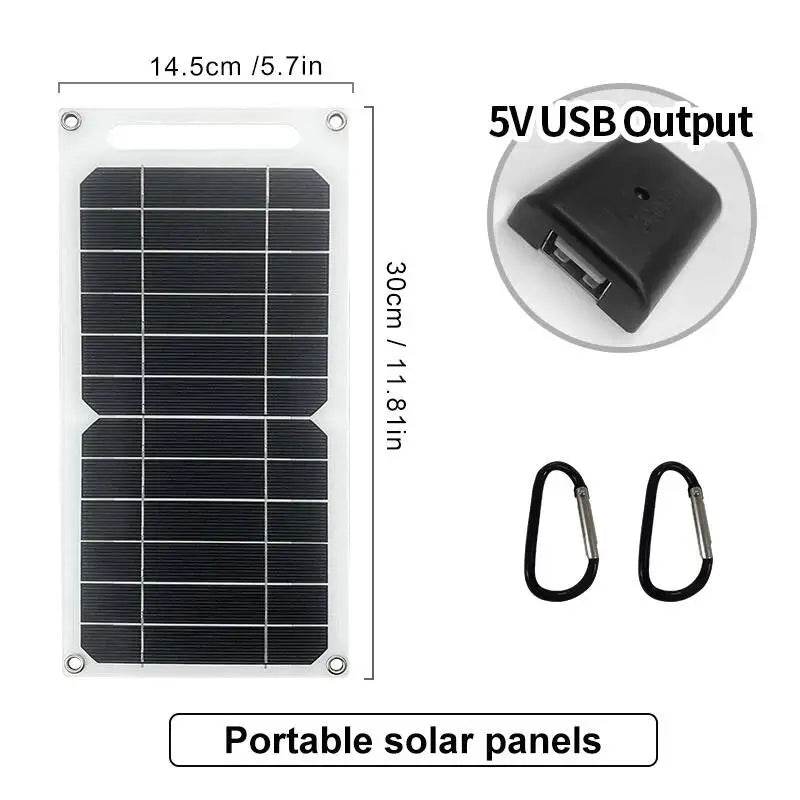 Panou Solar 5V 3W/6W/10W cu USB pentru Camping si Drumeții - Venduqo