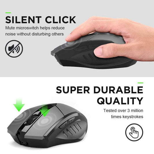 Mouse Wireless Ergonomic 2.4G USB & Type-C Reîncărcabil - Venduqo