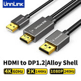Unnlink 4K 60Hz HDMI to DisplayPort 1.2 Converter Cable - 1.8m