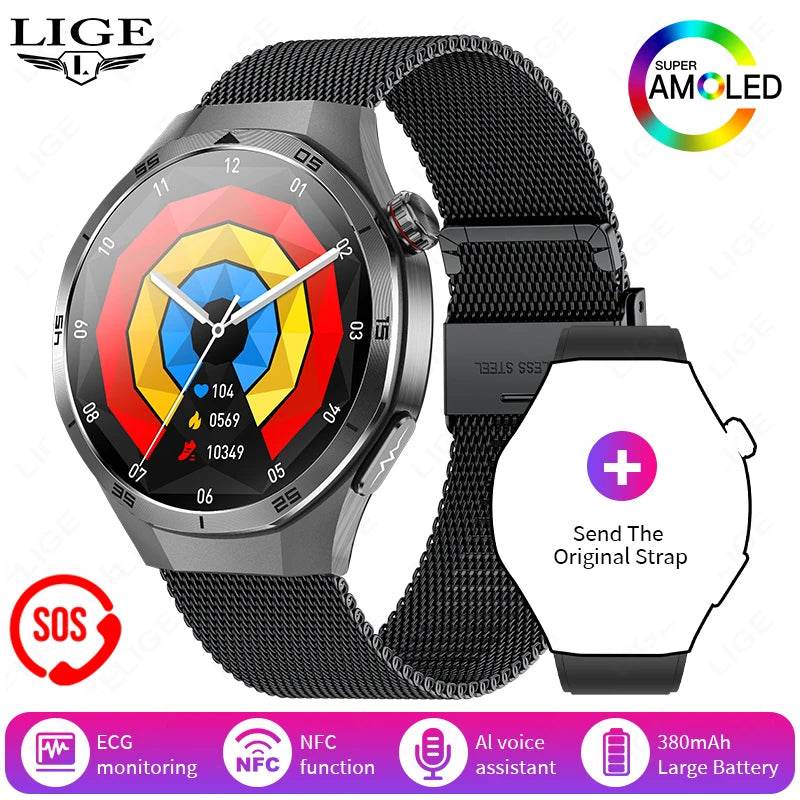 Ceas inteligent medical Smart Watch bărbați cu ECG, PPG și monitorizare tensiune arterială - Venduqo