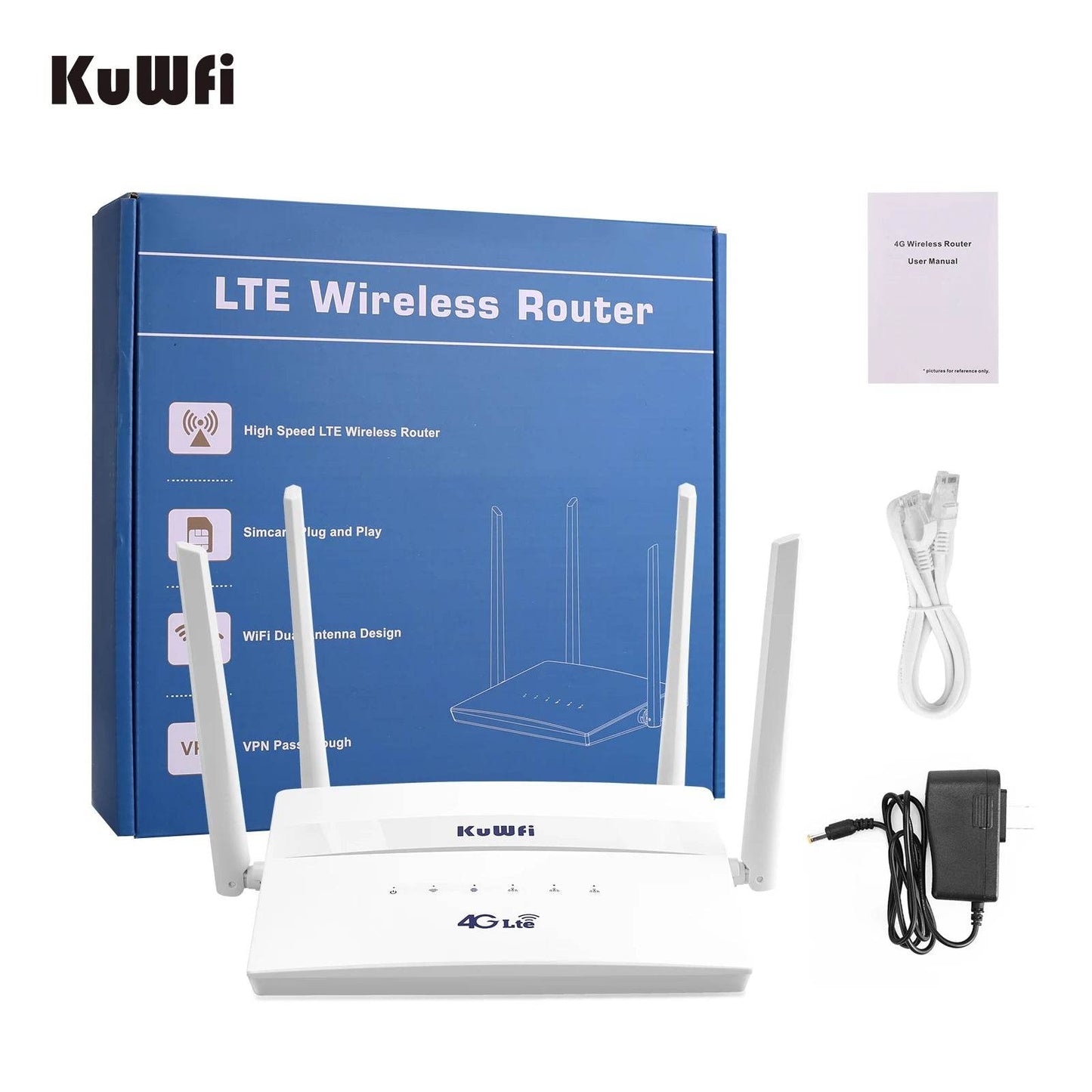 Router 4G LTE KuWFi Dual Band WiFi 750Mbps - Venduqo