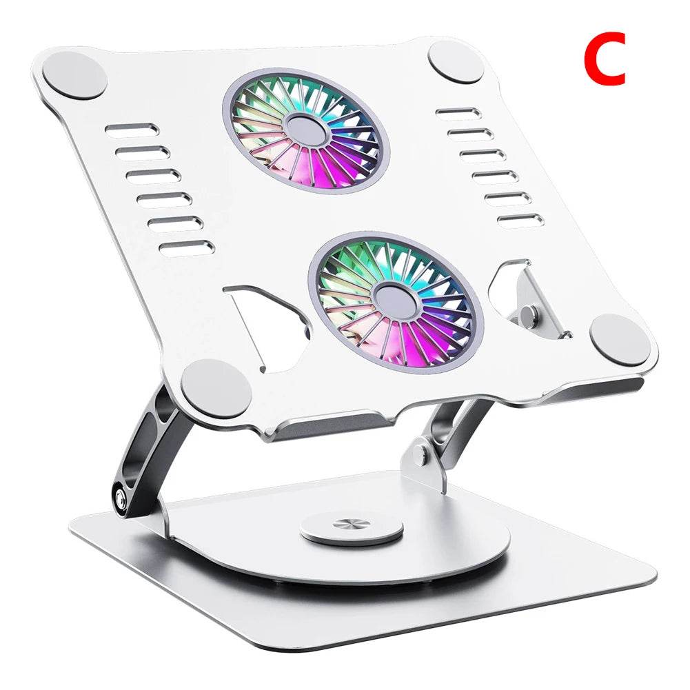 Suport Laptop Reglabil Pliabil cu 2 Ventilatoare - Venduqo
