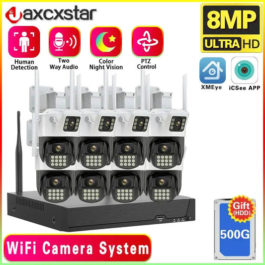 8MP Wifi PTZ Surveillance System with Wireless IP Cameras