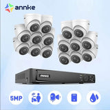 ANNKE 16CH FHD 5MP POE Video Security System with 16 Cameras