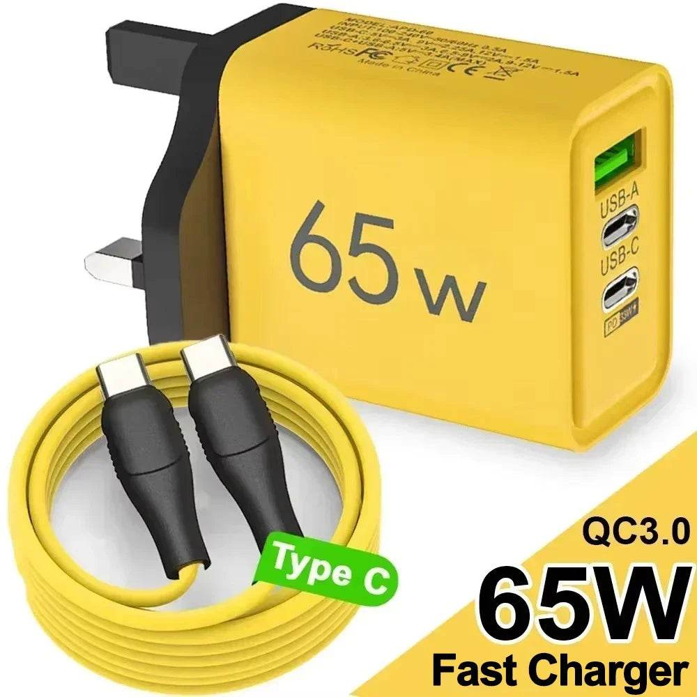 65W USB PD 3-Port Fast Charger