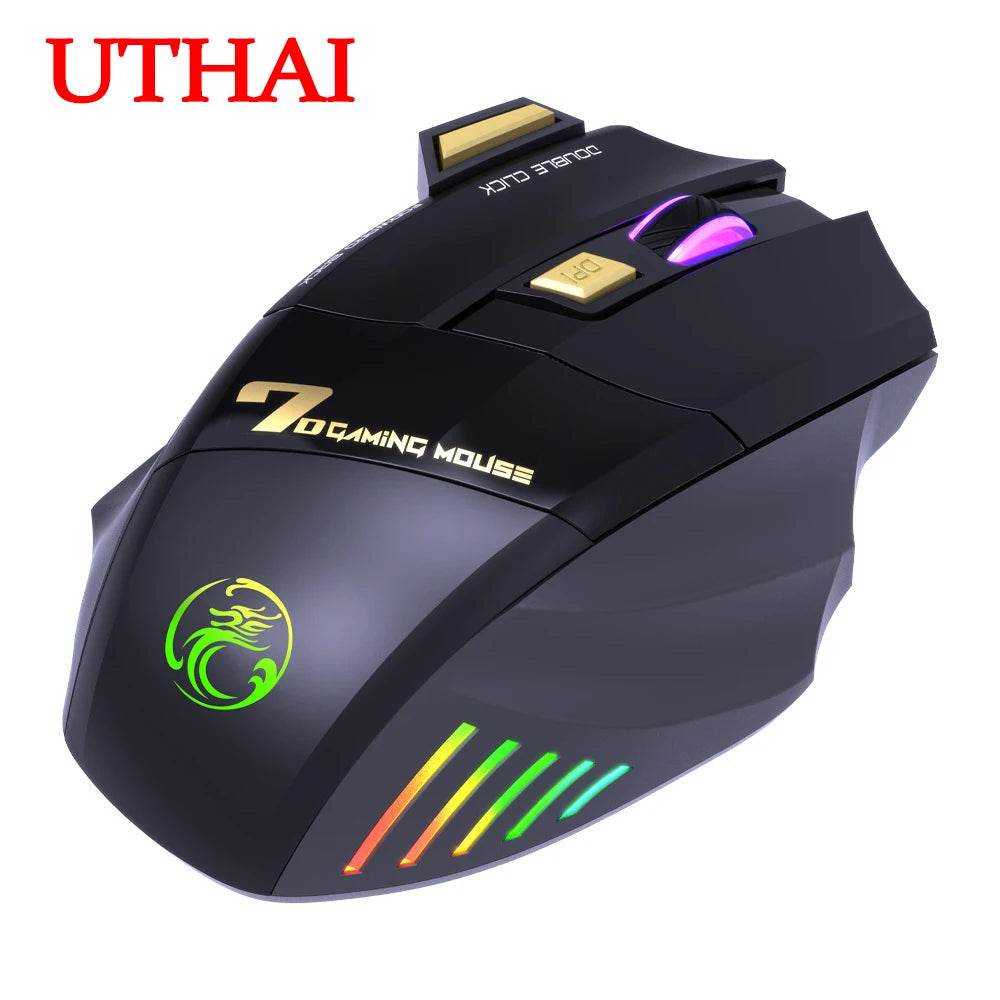 Mouse wireless UTHAI GW-X7 cu iluminare colorată - Venduqo