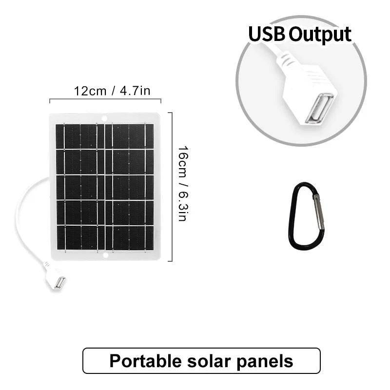 Panou Solar 5V 3W/6W/10W cu USB pentru Camping si Drumeții - Venduqo