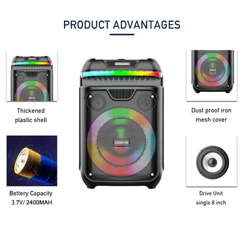 Boxa Bluetooth 40W Portabila cu Subwoofer Wireless - Venduqo