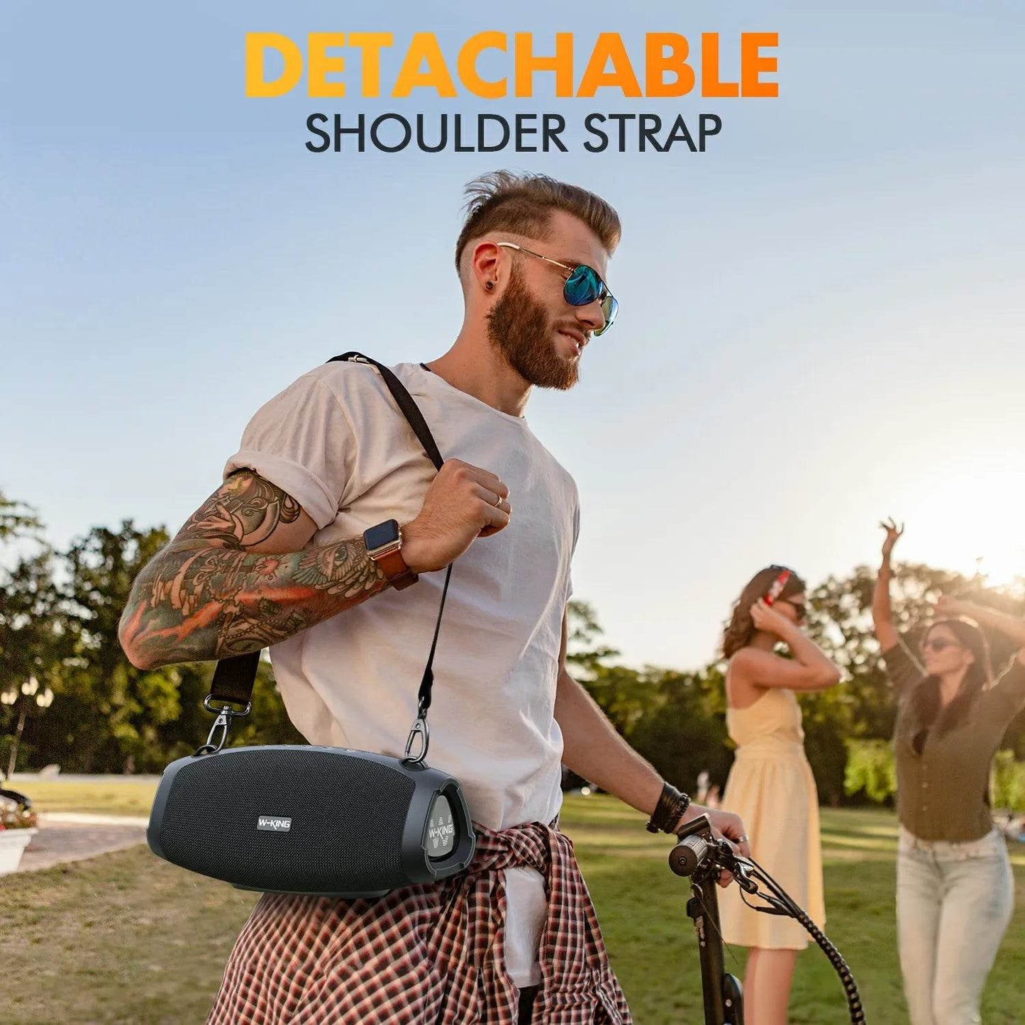 Boxă portabilă Bluetooth W-KING 120W PEAK, impermeabilă IPX6 - Venduqo