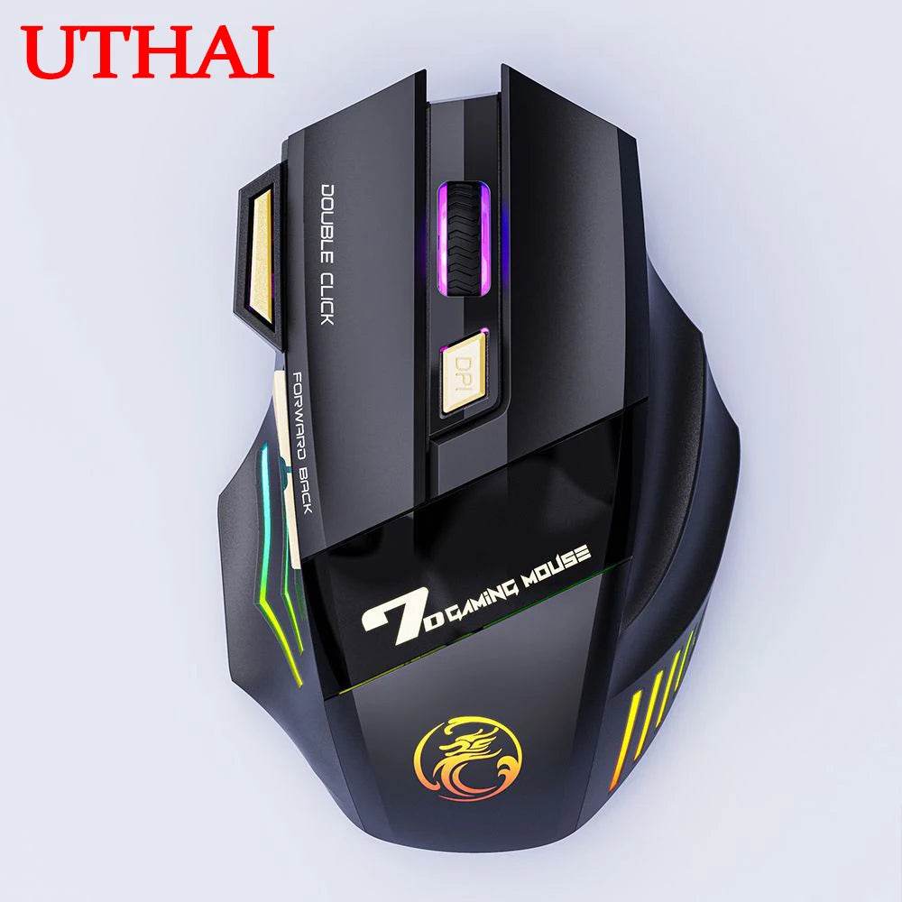 Mouse wireless UTHAI GW-X7 cu iluminare colorată - Venduqo