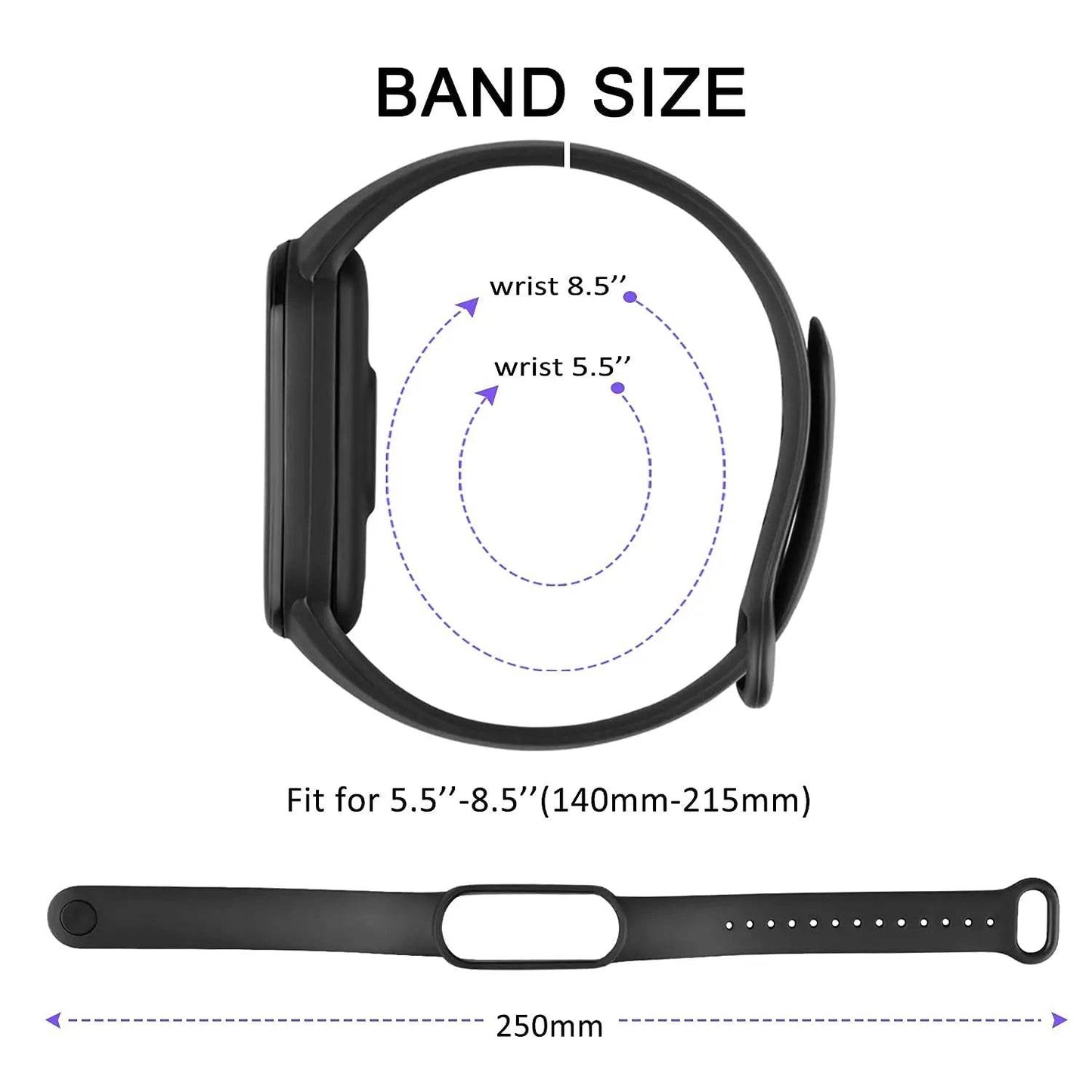 Brățară din Silicon pentru Xiaomi Mi Band 3 4 5 6 7 - Venduqo