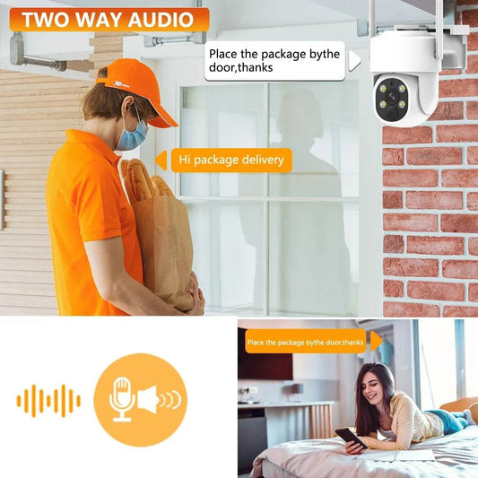 Sistem de Securitate Extern cu Cameră WiFi Solară PTZ 5MP - Venduqo