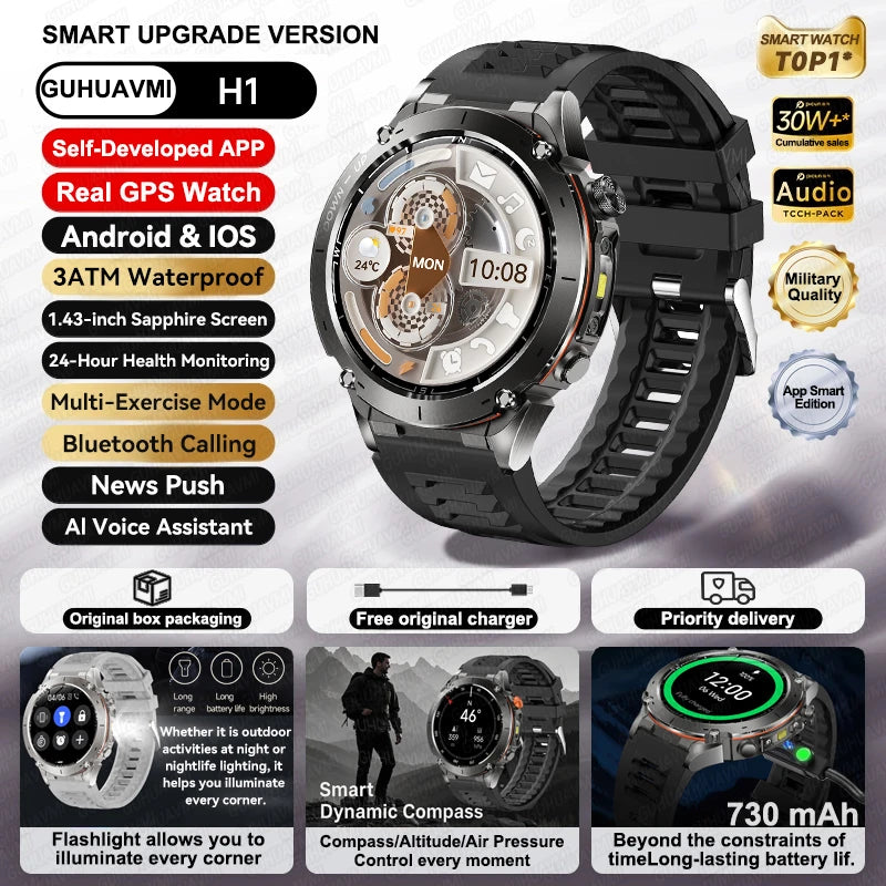 GPS Smartwatch for Adventurers - 1.43" AMOLED Waterproof