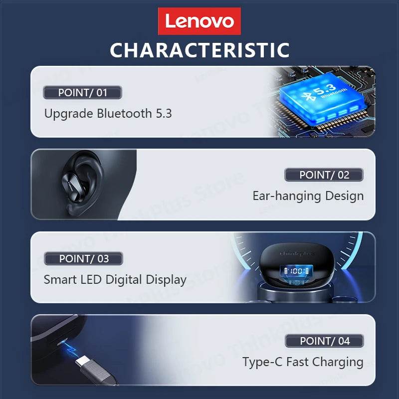 Căști Sportive Lenovo LP75 TWS Bluetooth 5.3 - Venduqo