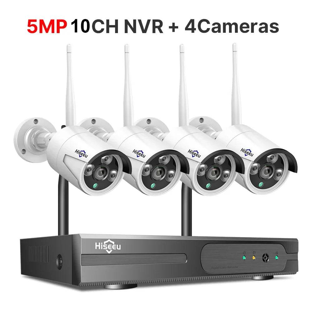Sistem de Securitate Hiseeu 5MP WiFi cu Cameră Bullet - Venduqo