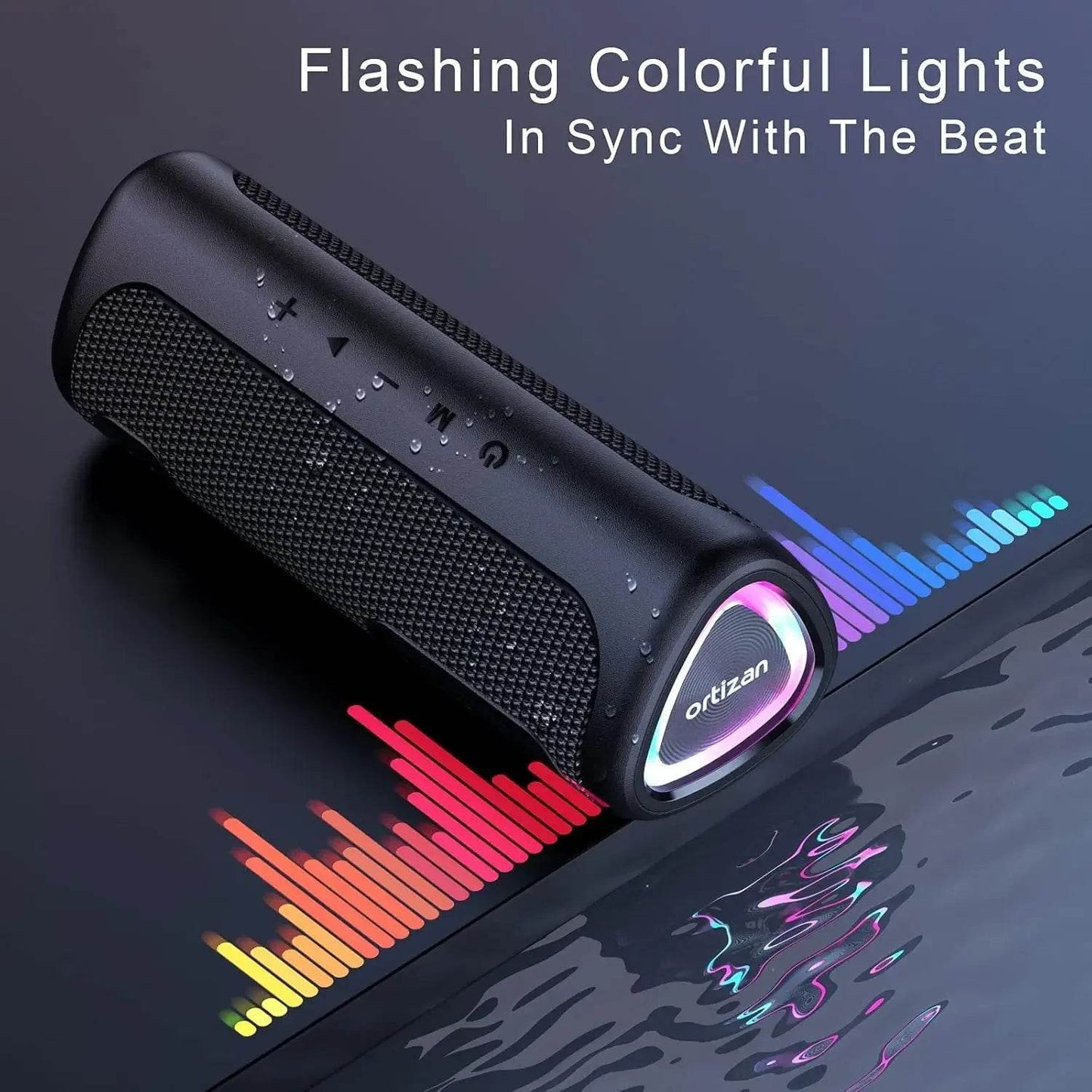 Difuzor Bluetooth Ortizan M7 - Bas Puternic, IPX7 Waterproof, Lumini RGB - Venduqo