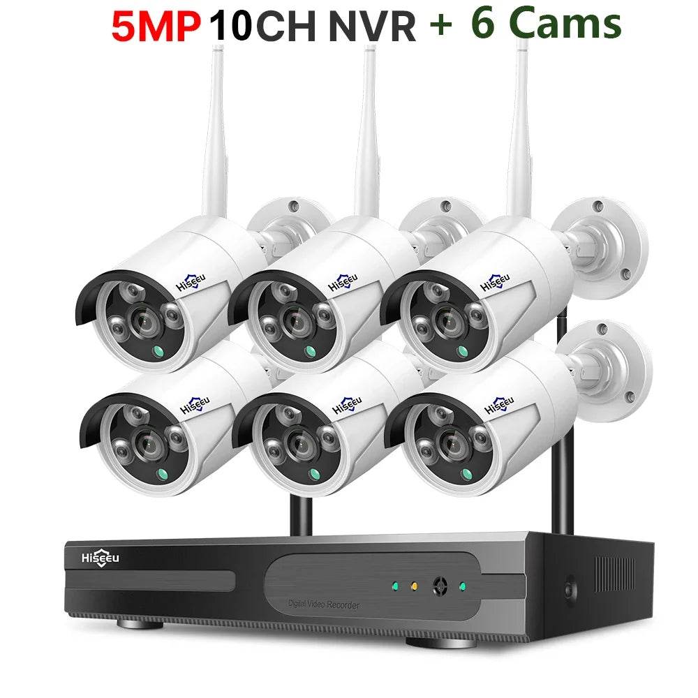 Sistem de Securitate Hiseeu 5MP WiFi cu Cameră Bullet - Venduqo