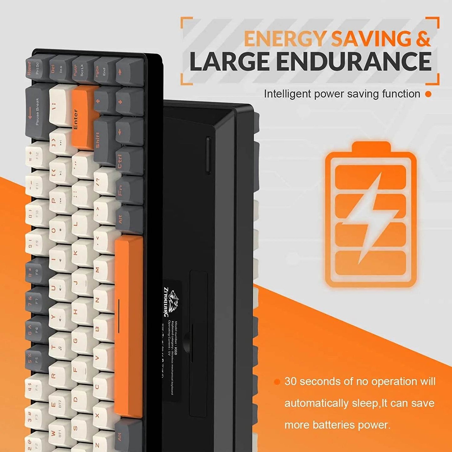 Tastatură Mecanică Wireless 60% Bluetooth Dual Mode 68-Cheie - Venduqo