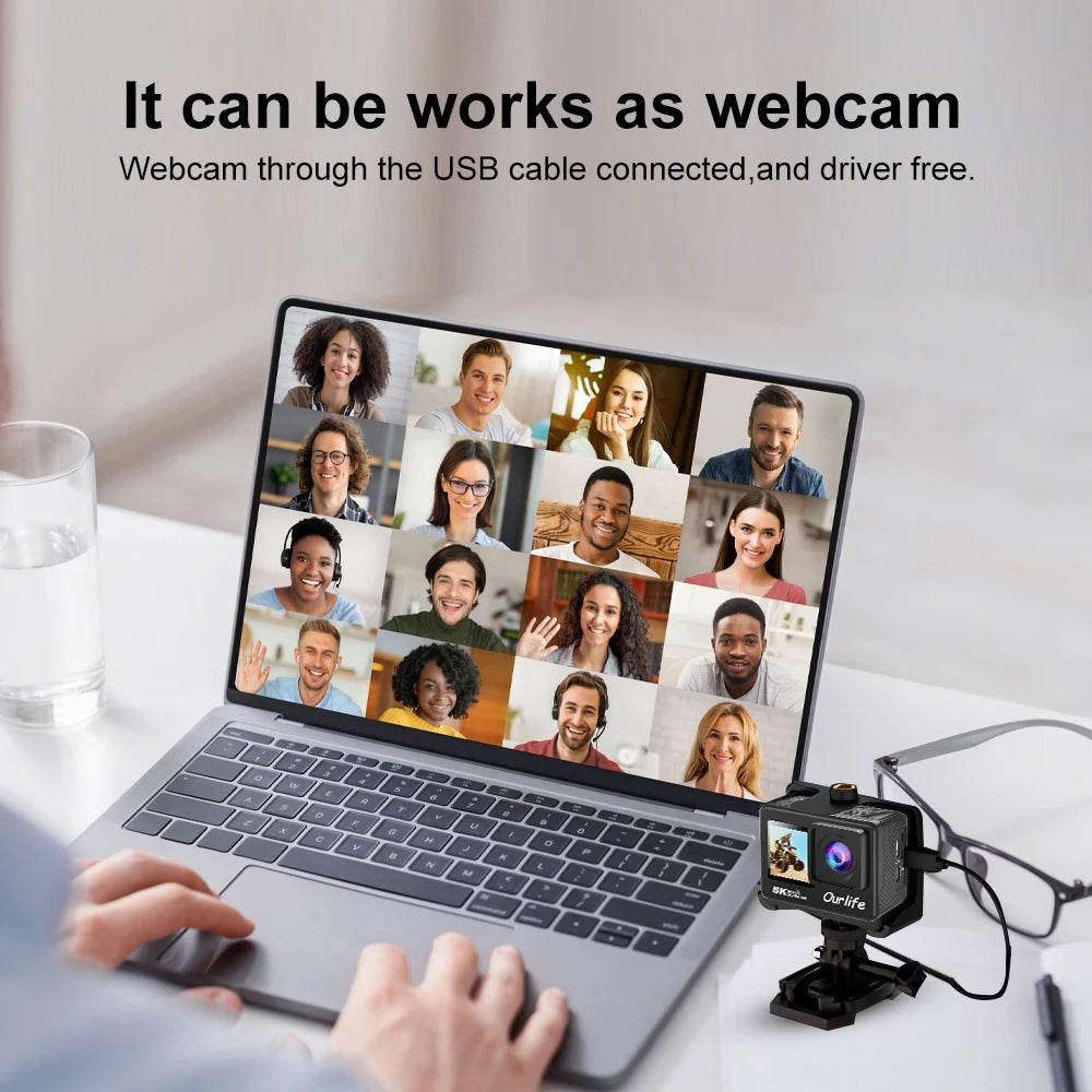 Camera de Acțiune Ourlife MTR60 5K cu Ecran Tactil și WiFi - Venduqo