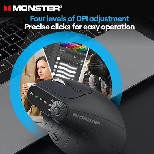 Monster M2 PRO Wireless Gaming Mouse - Ergonomic Vertical Design