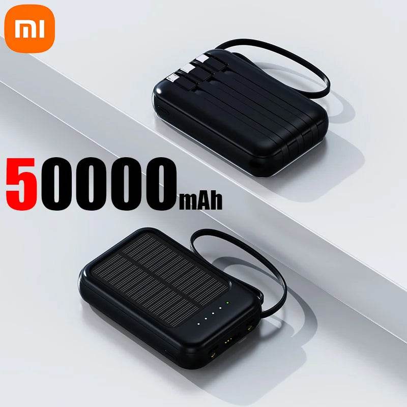 Power Bank Solar Xiaomi 50000mAh 4 în 1 cu Cabluri Incorporate - Venduqo
