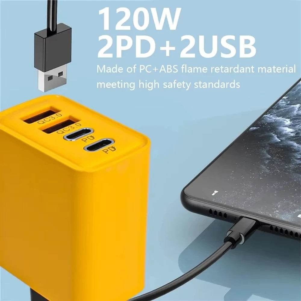Încărcător Ultra Rapid Xiaomi 10A 120W cu 4 Porturi USB C PD - Venduqo