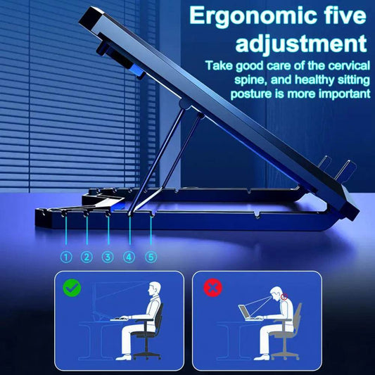 Răcitor Laptop cu Design Mesh, Pad Ajustabil cu 8 Ventilatoare - Venduqo