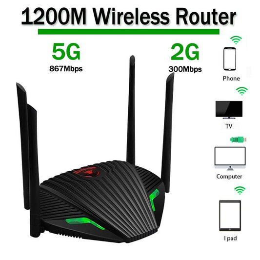 Dual Band WiFi Router 1200M with External Antennas