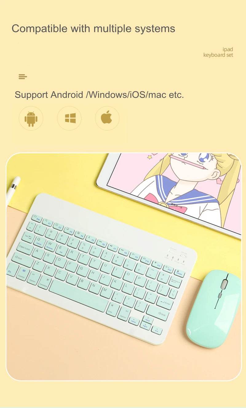 Set Tastatur și Mouse Wireless Reîncărcabil Bluetooth - Venduqo