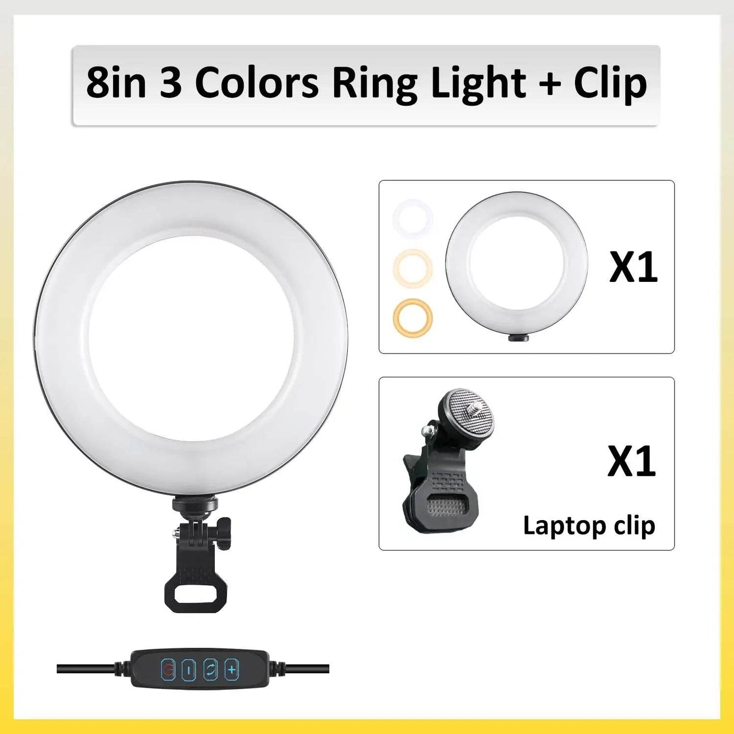 ZOMEI 6/8in LED Ring Light - Clip-On pentru Conferințe Video și Streaming Live - Venduqo