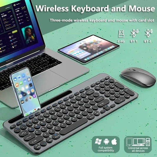Wireless 2.4G Bluetooth Rechargeable Keyboard and Mouse Set