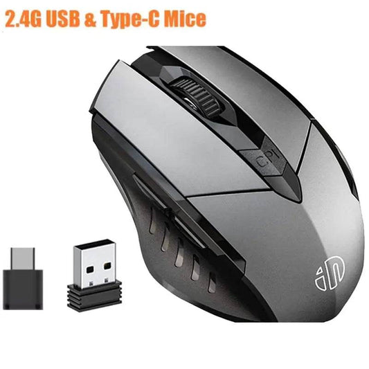 Wireless Ergonomic Mouse - 2.4G USB & Type-C Rechargeable