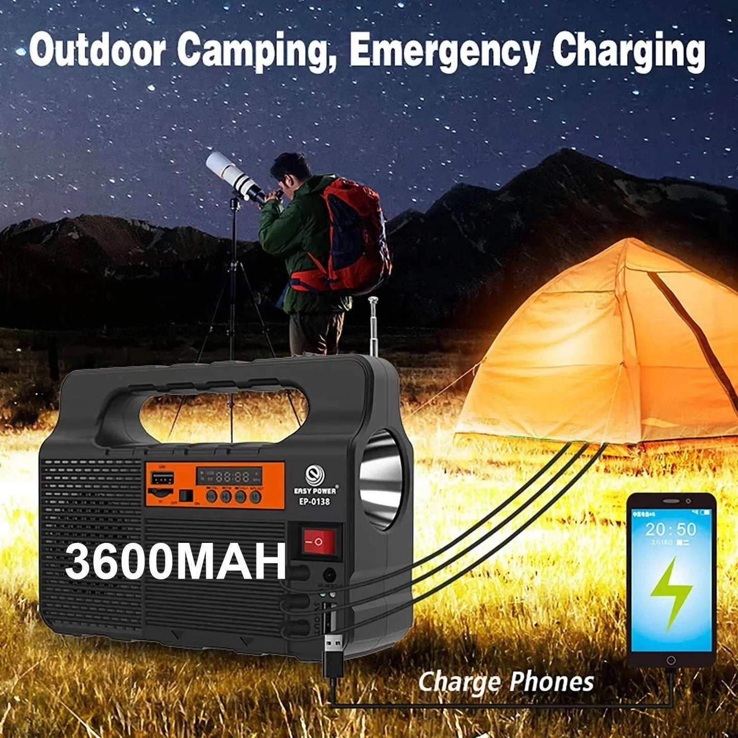 Solar Generator Kit with LED Lights for Reliable Emergency Power
