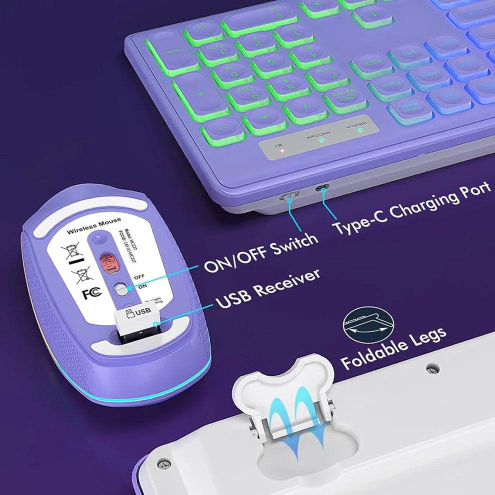 Combo Tastatură și Mouse Wireless Iluminat - Venduqo