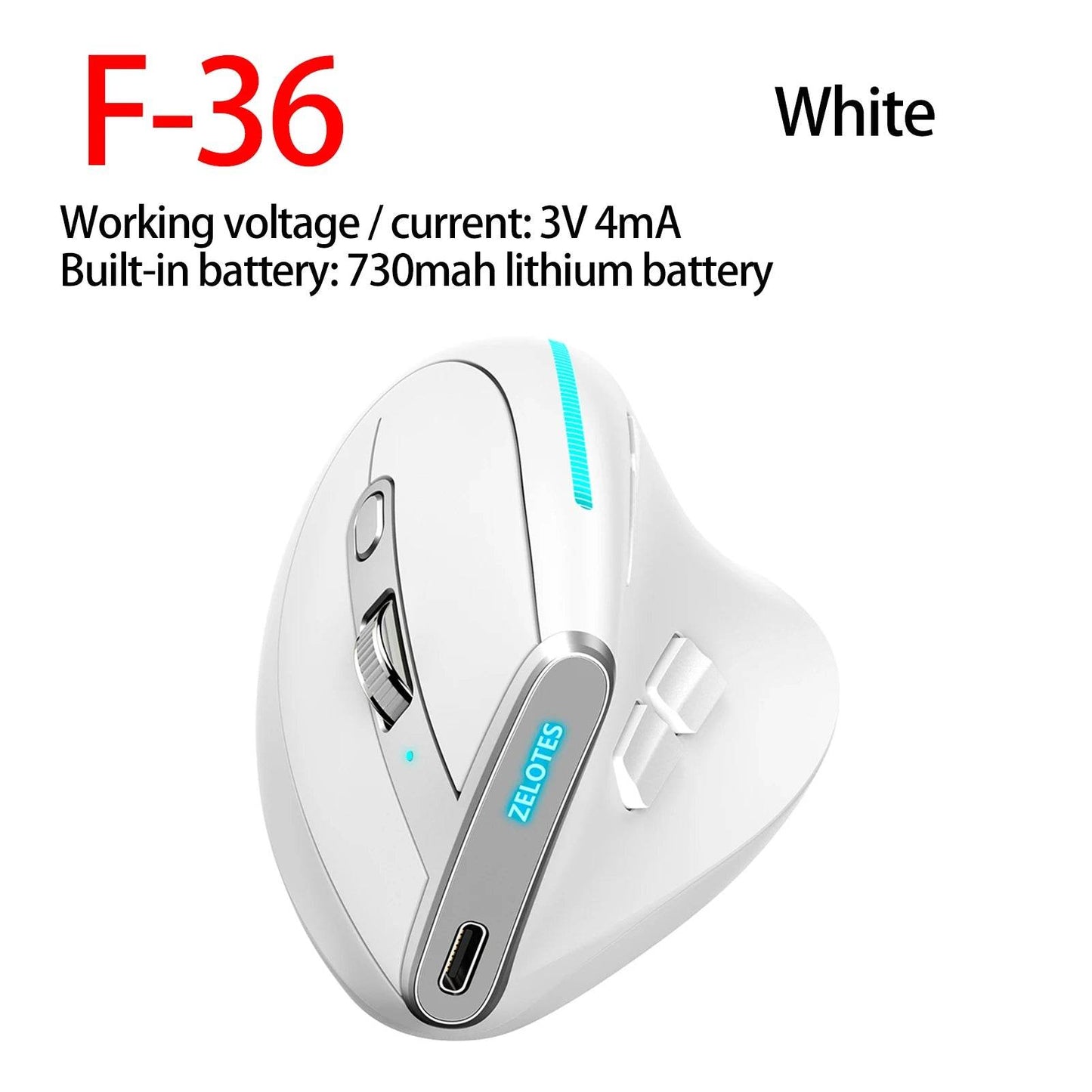 Mouse Vertical Ergonomic F-26C 2.4G Wireless 3200DPI - Venduqo