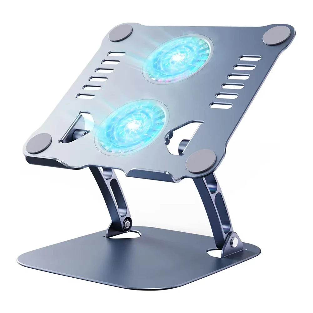 Suport metalic pliabil pentru laptop cu ventilatoare de răcire - Venduqo