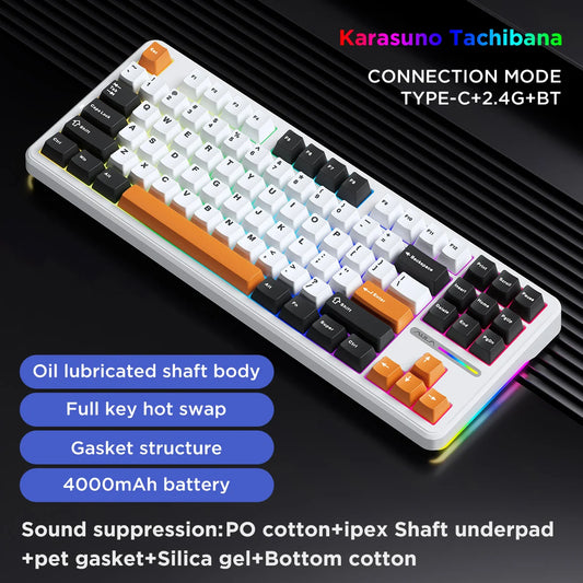 AULA F87Pro/F87 Mechanical RGB Keyboard - Tri-Mode Connectivity