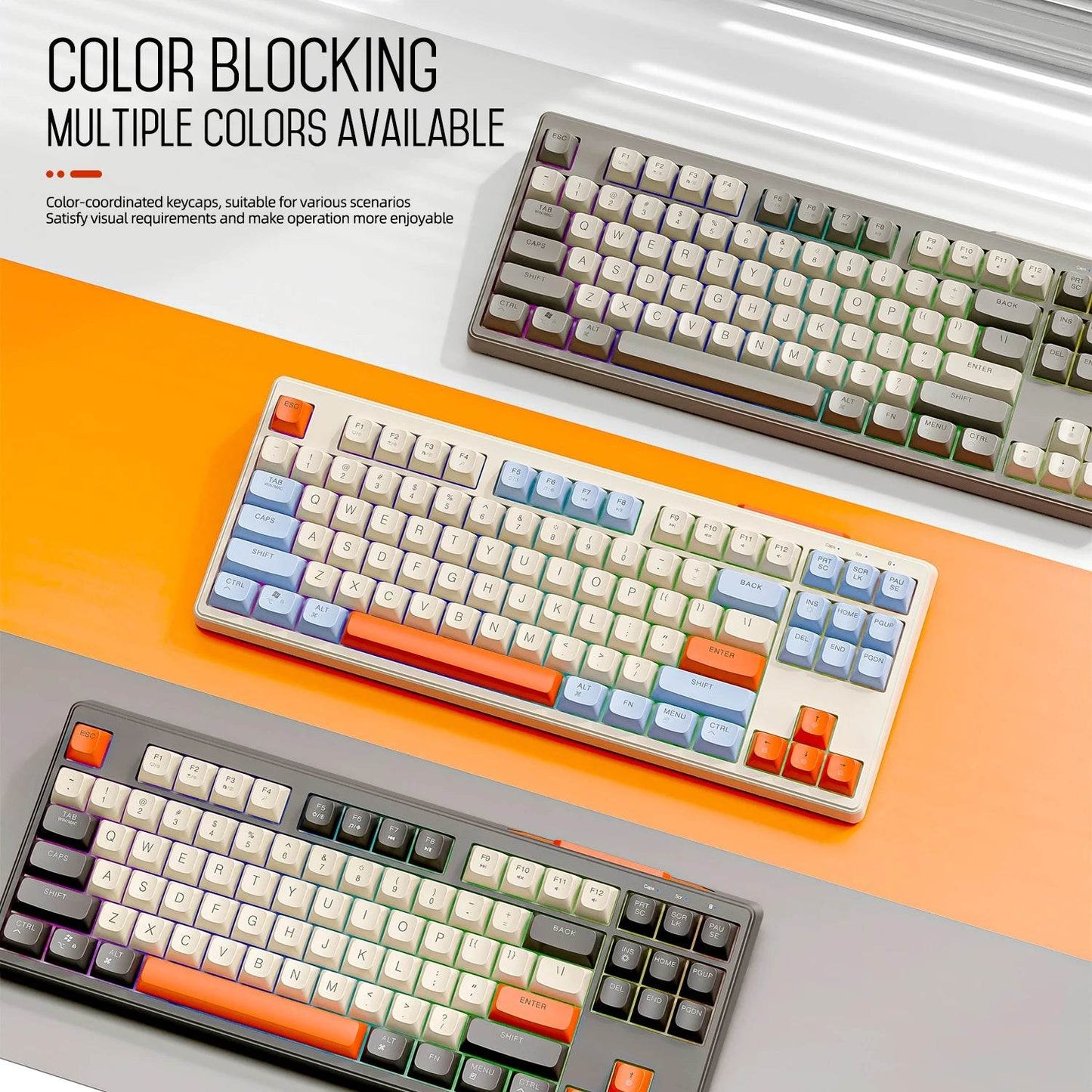 M87 Tastatură Wireless cu 87 Taste, Bluetooth și RGB - Venduqo
