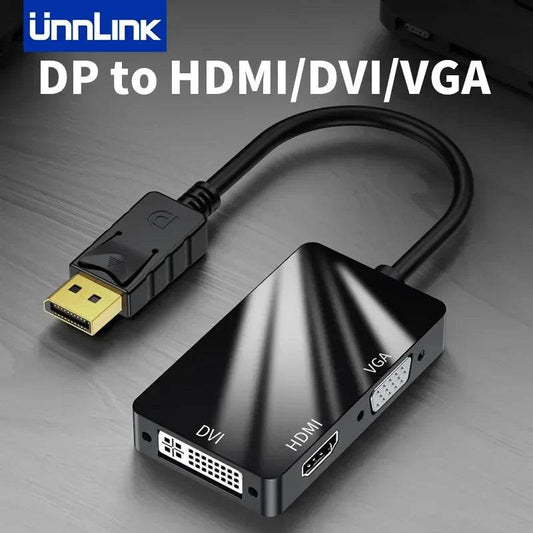 Unnlink 3 in 1 DP to HDMI, VGA & DVI Converter
