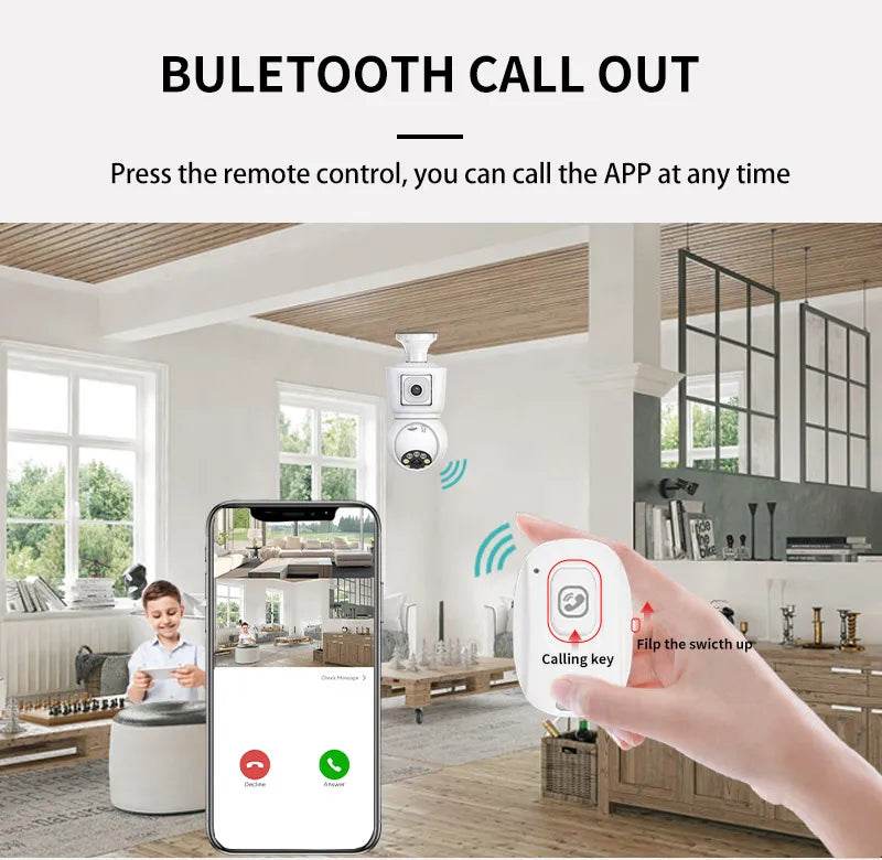 Camera ICSEE E27 WiFi 4K 8MP cu Viziune Nocturnă Color - Venduqo