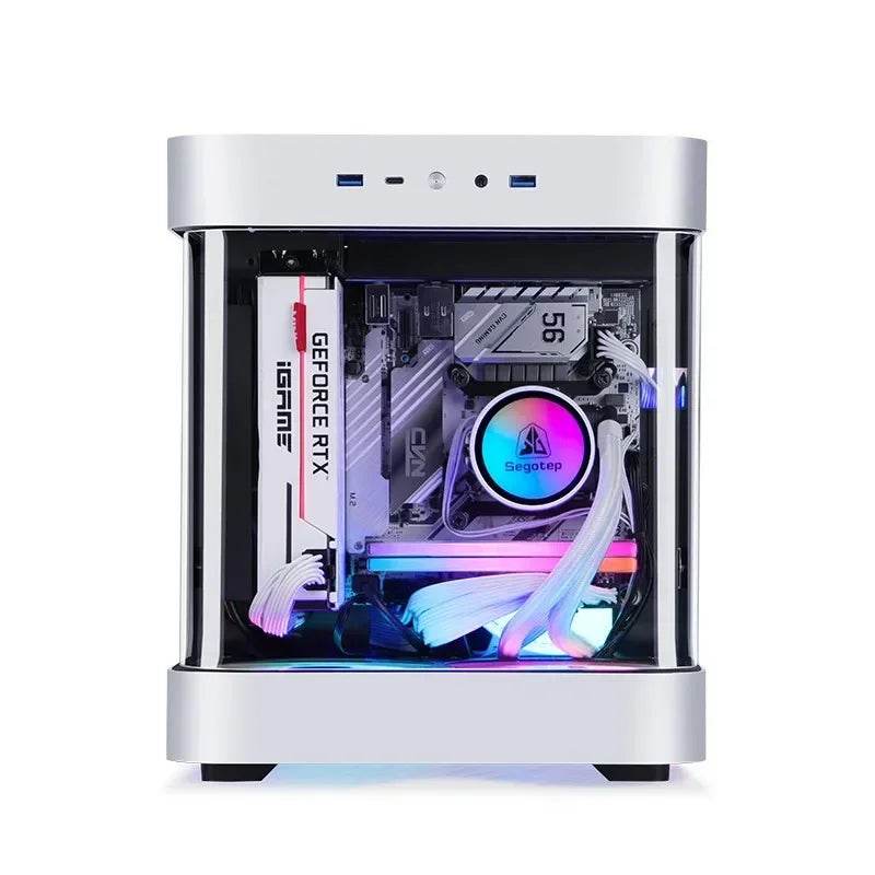 Carcasa Mini Gaming PC Alb ITX din Aluminiu 0.7mm - Venduqo